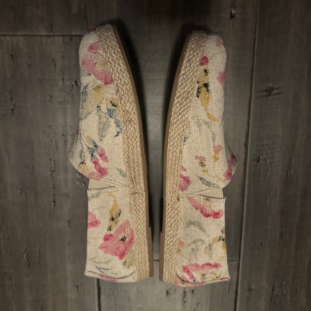 B.O.C. Born Concept Floral Canvas Slip-On Espadrille Flats Women Size 11 - Picture 5 of 8